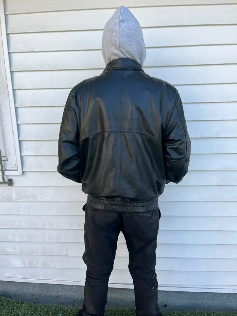 Chaqueta de cuero negra para hombre - 6
