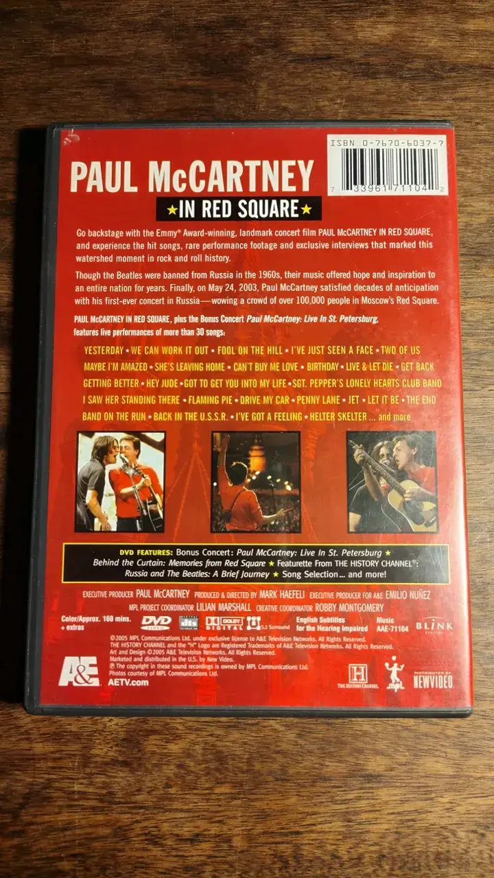 DVD Paul McCartney In Red Square concierto - 2