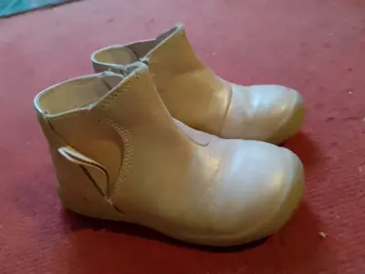 Botines de cuero beige para niños - miniatura 1