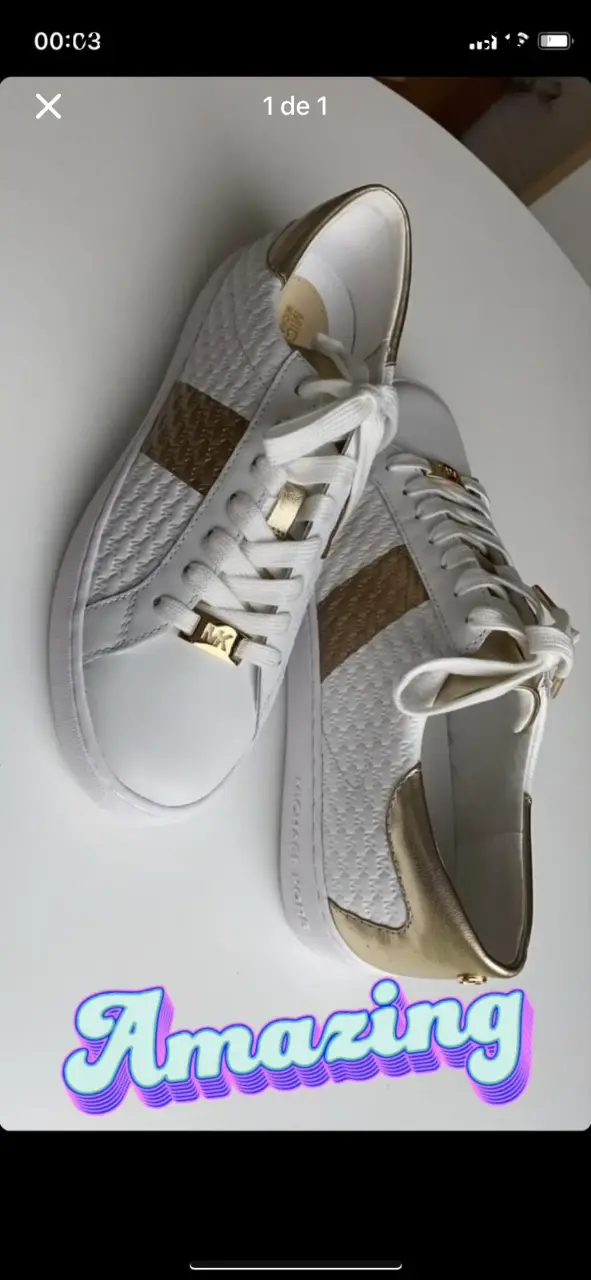 Zapatillas blancas y doradas Michael Kors