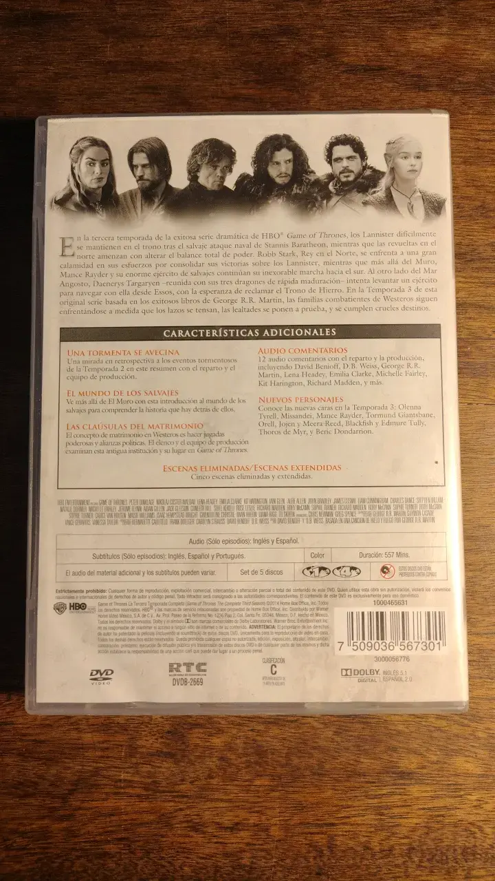 DVD Game of Thrones Temporada 3 Completa - 2