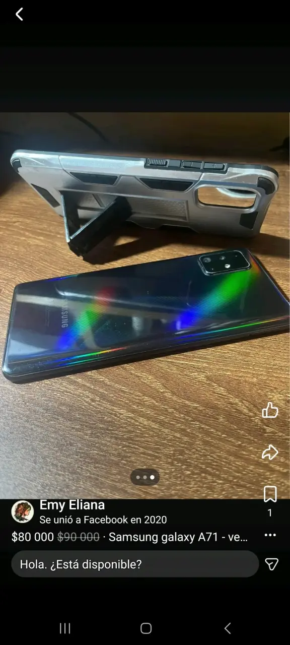 Samsung Galaxy A71 con funda protectora - 1
