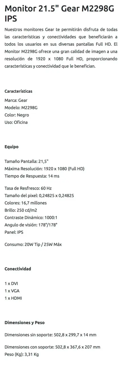 Monitor LED Full HD 21 pulgadas - 3