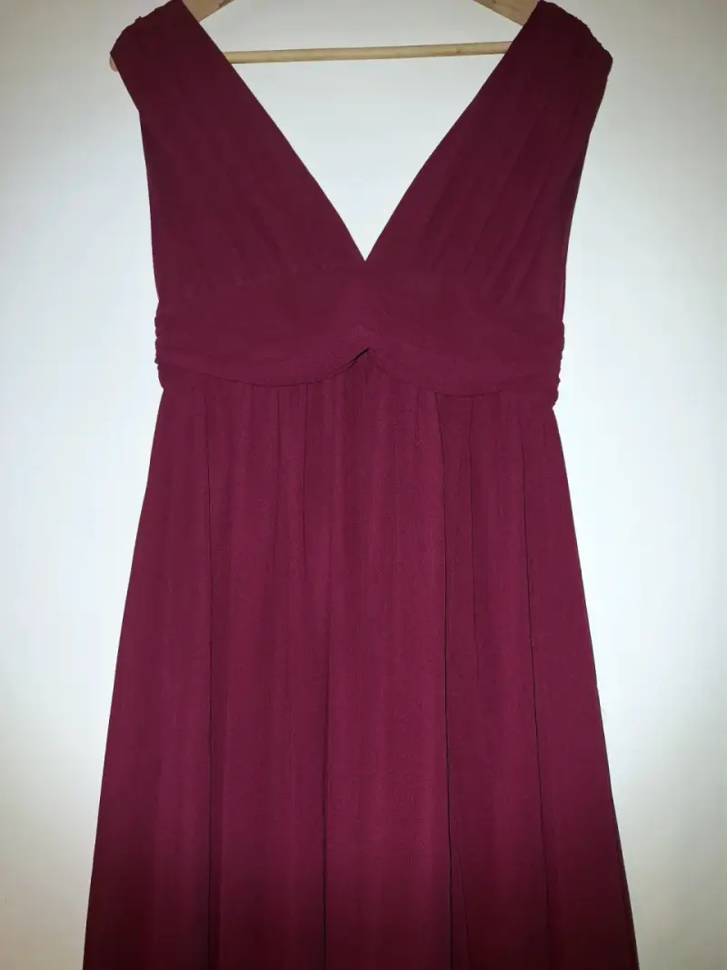 Vestido largo elegante color burdeos - 2