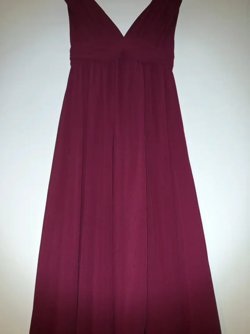 Vestido largo elegante color burdeos - 3