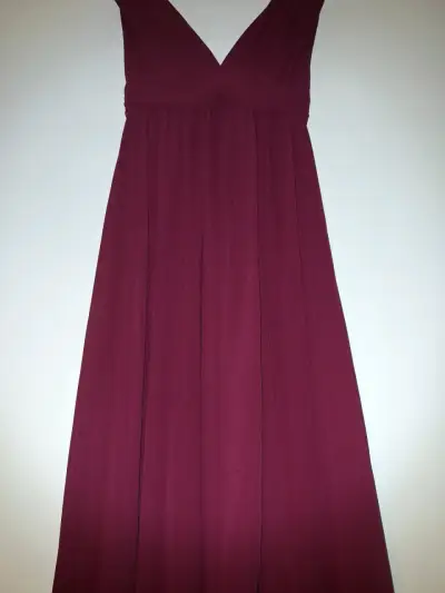 Vestido largo elegante color burdeos - miniatura 3