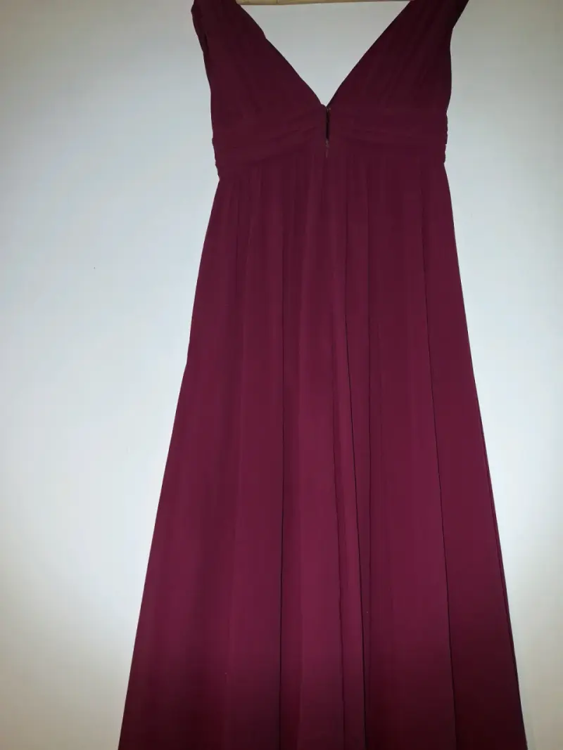Vestido largo elegante color burdeos - 4
