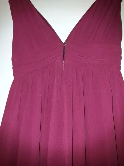 Vestido largo elegante color burdeos - miniatura 5