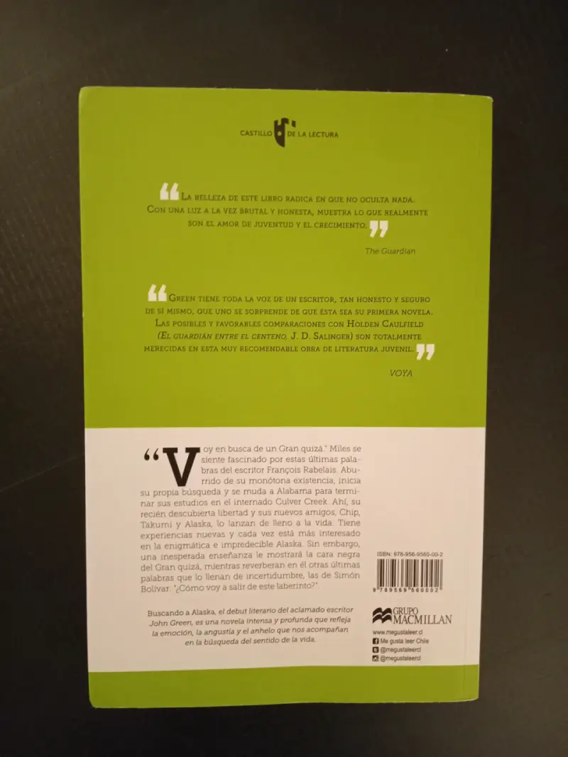Libro 'Buscando a Alaska' de John Green - 2