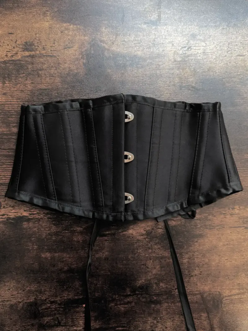 Corset Underbust Negro Satinado Ajustable XXS - 1