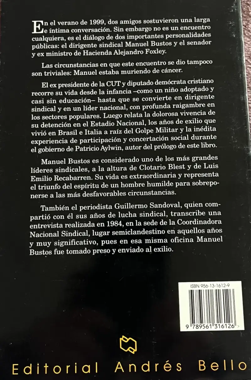 Libro 'Conversaciones con Manuel Bustos' de Alejandro Foxley - 2