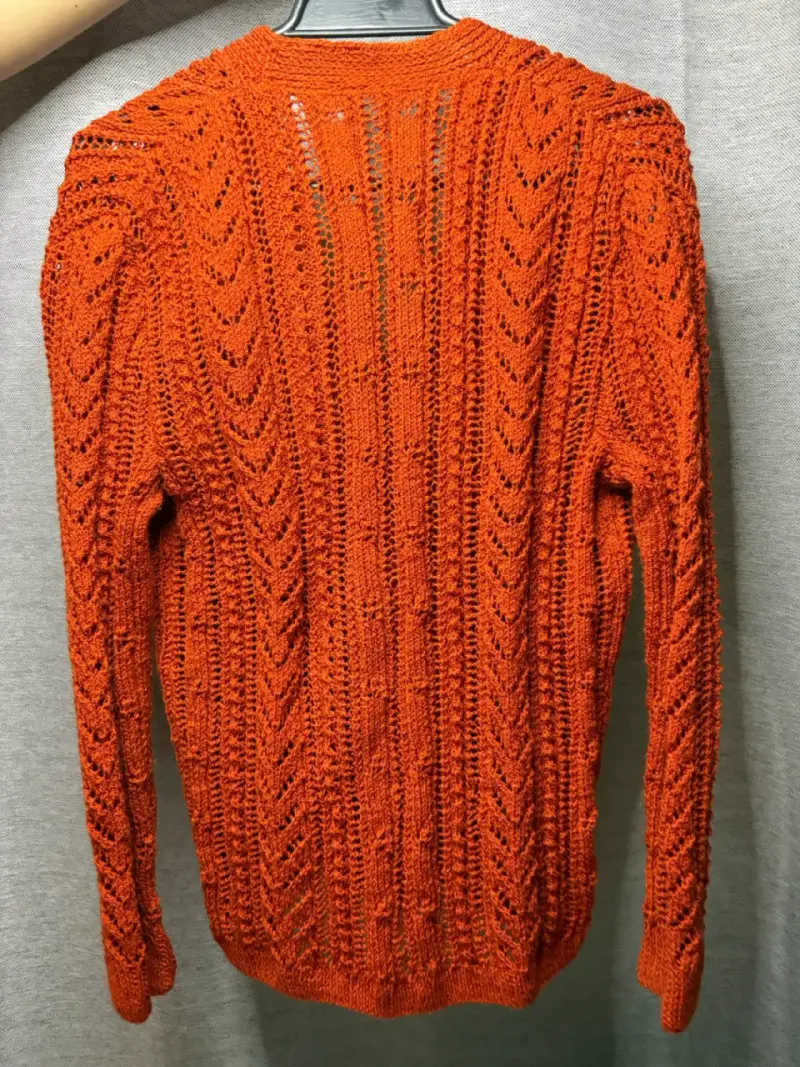 Cardigan tejido naranja para mujer - 2