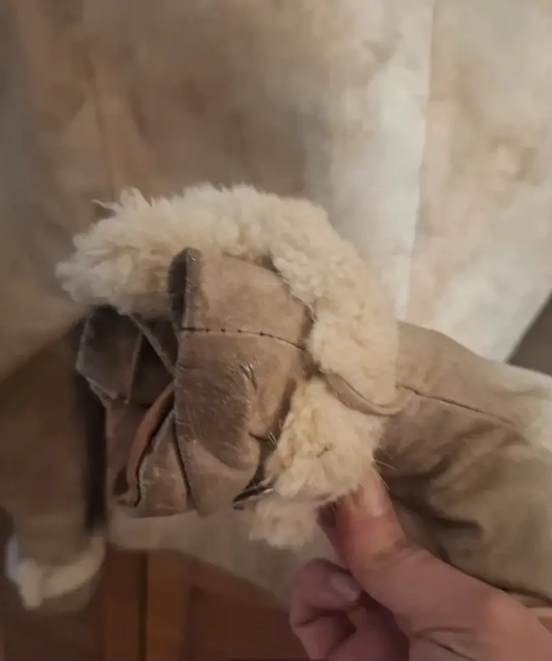 Chaqueta de cuero con cuello de oiel para mujer - 4