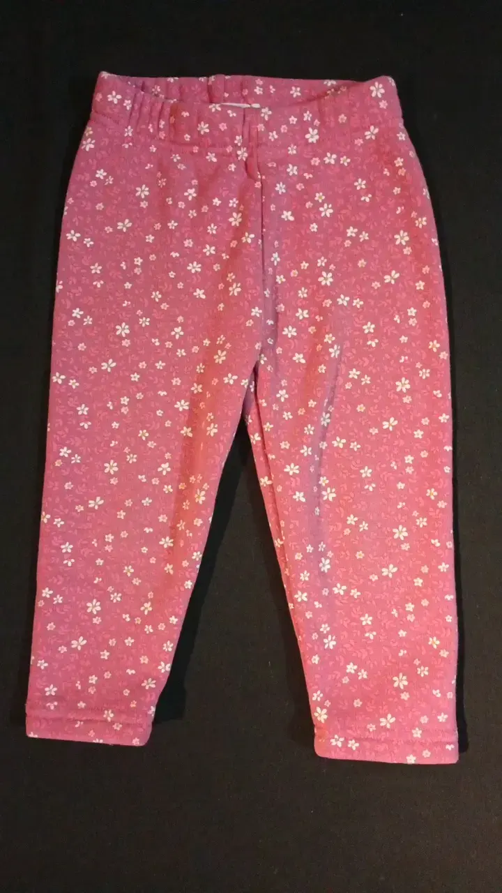 Leggings rosados con flores para niña - 1