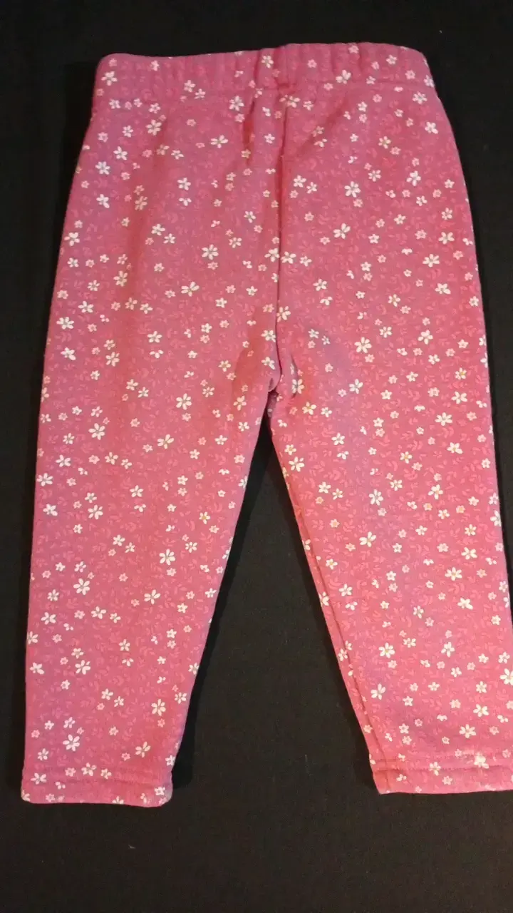 Leggings rosados con flores para niña - 2