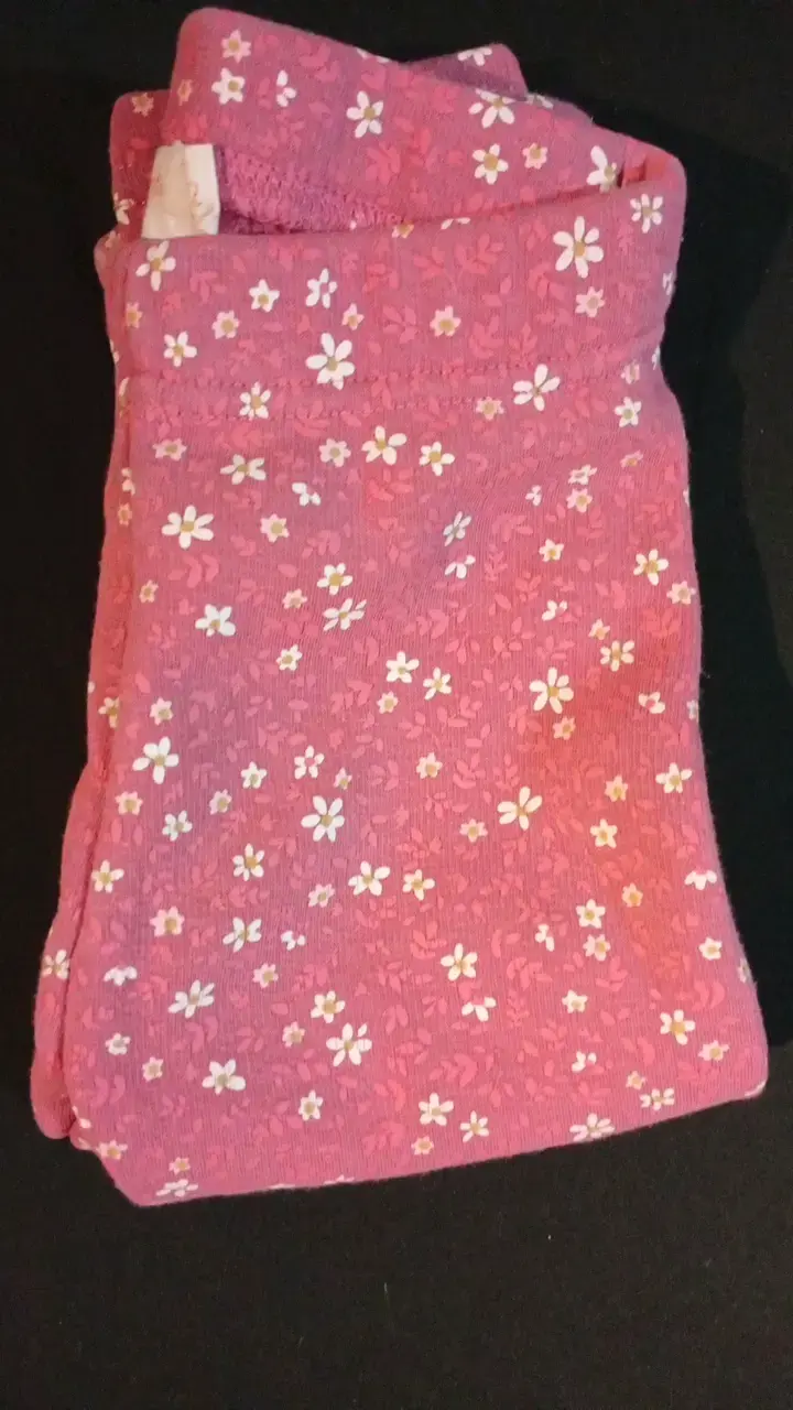 Leggings rosados con flores para niña - 3