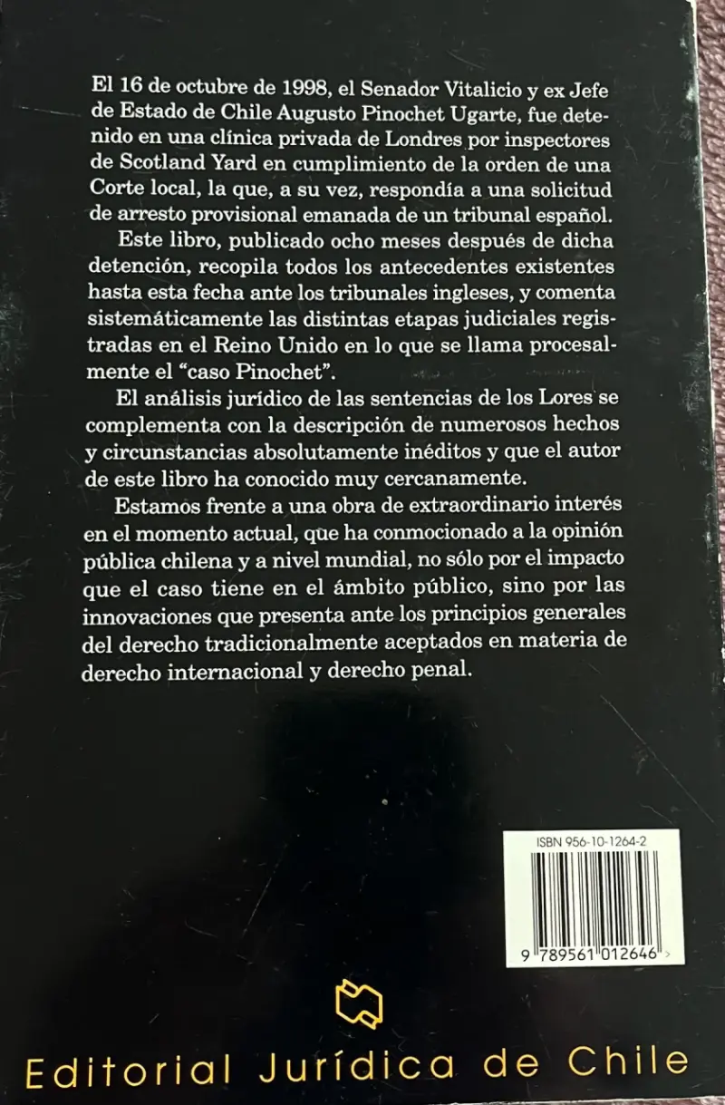 Libro 'El Caso Pinochet' de Jaime Lagos Erazo - 2