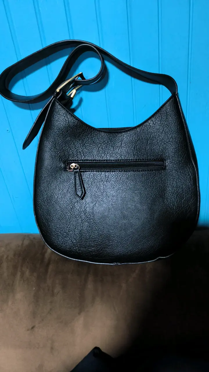Bolso de cuero negro estilo casual - 2