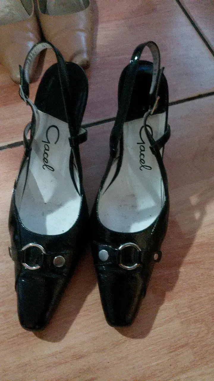 Zapatos de tacón negro con hebillas Gace t35l - 1