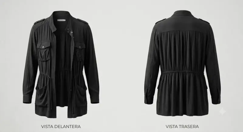 Chaqueta negra de mujer con bolsillos liviana