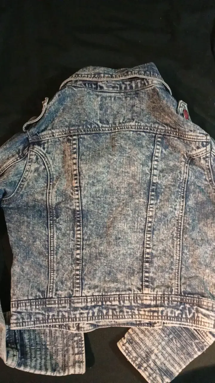 Chaqueta de mezclilla estilo biker para mujer - 3