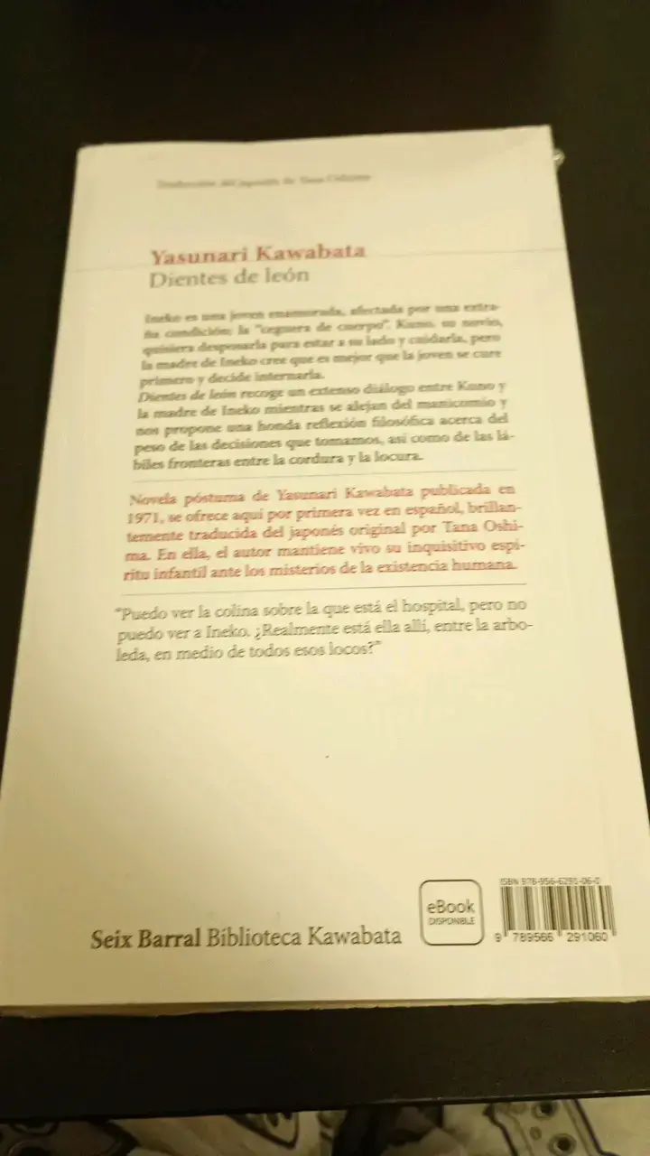 Libro 'Dientes de león' de Yasunari Kawabata - 2
