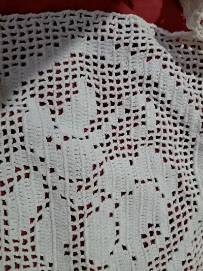 Set de tapetes tejidos a crochet blancos - miniatura 3