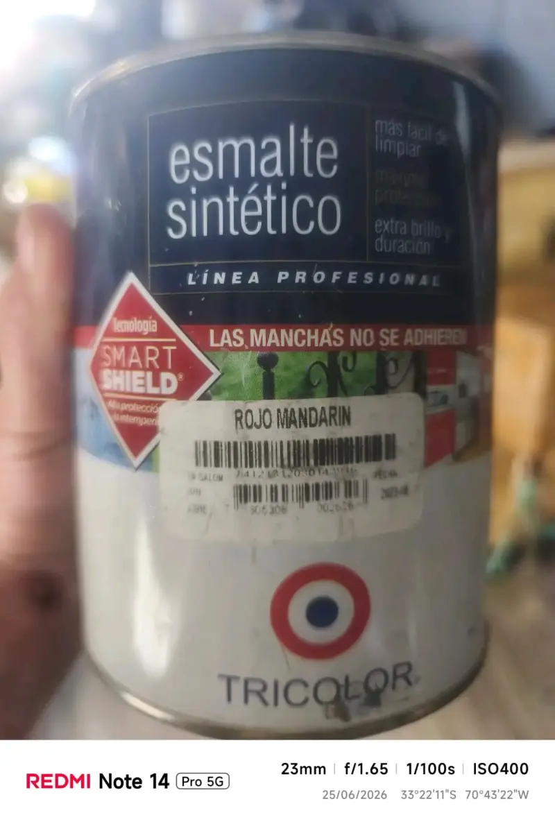 Esmalte Sintético Tricolor Rojo Mandarín