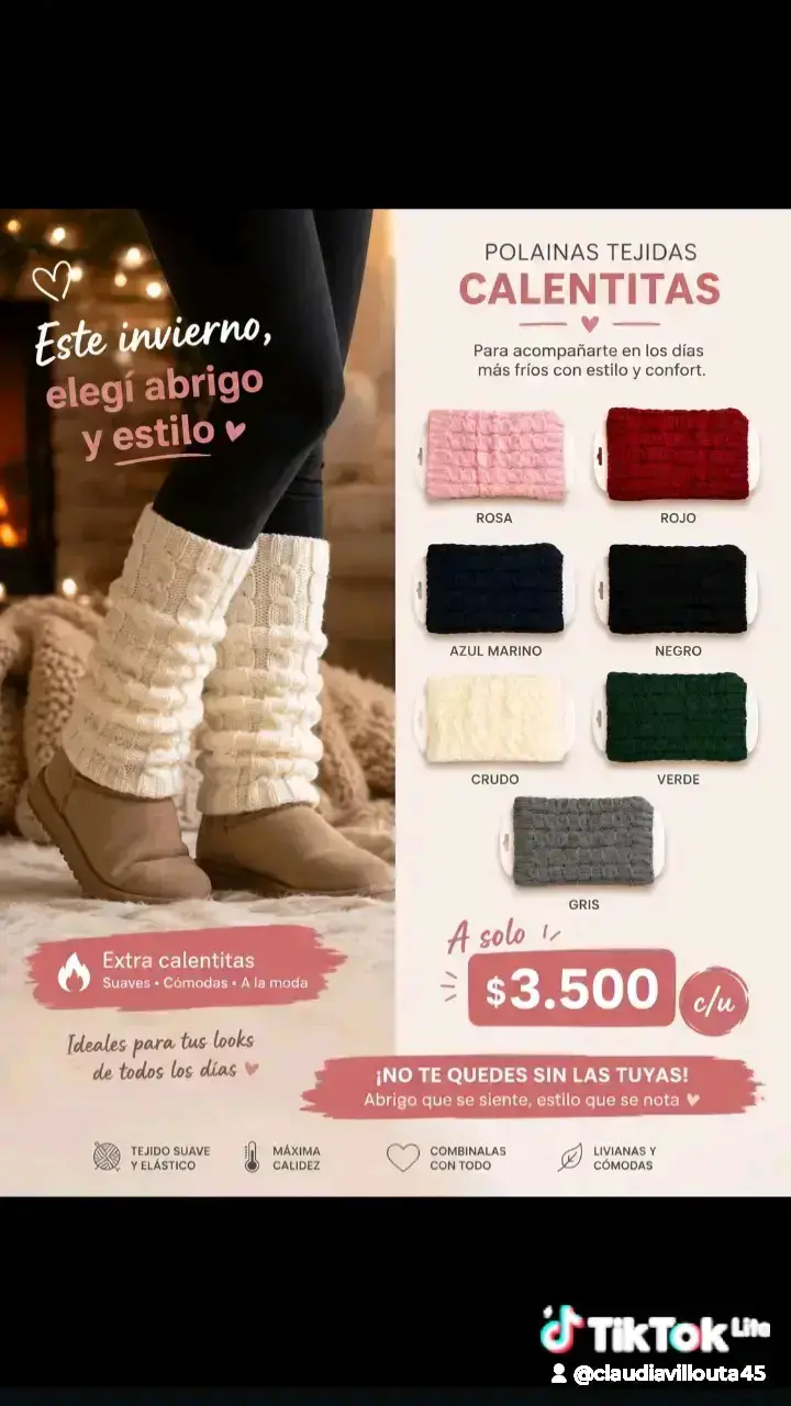 Polainas tejidas calentitas para invierno