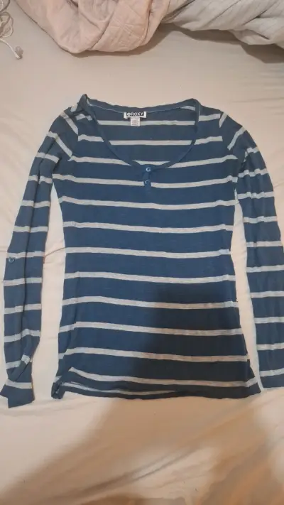 Polera Roxy a rayas azul y gris - miniatura 1