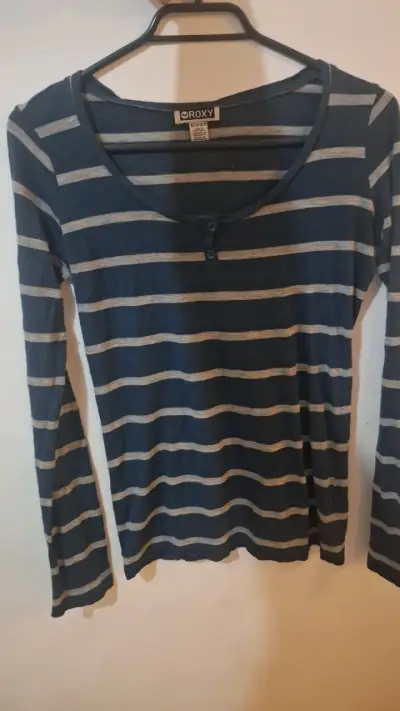 Polera Roxy a rayas azul y gris - miniatura 3