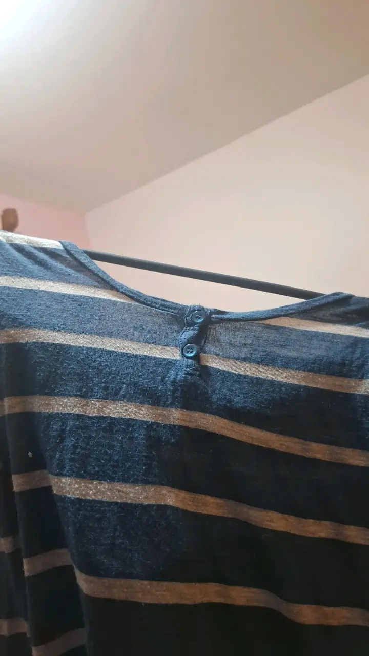 Polera Roxy a rayas azul y gris - 4