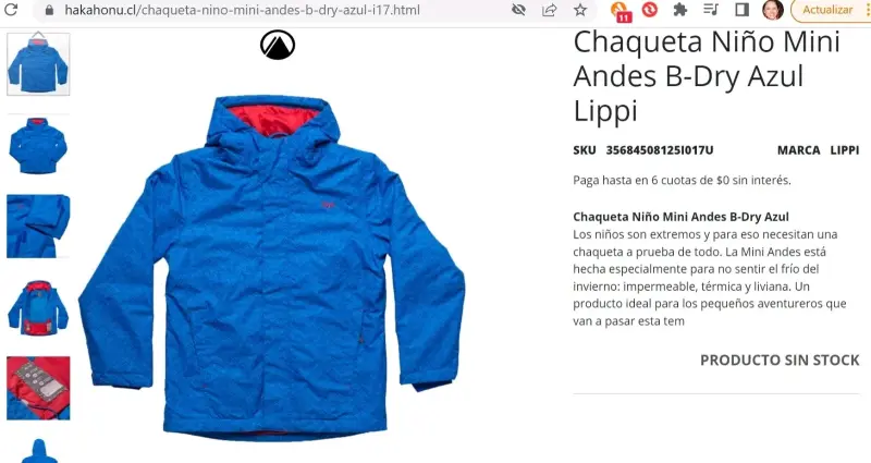 LIPPI Chaqueta impermeable niño azul Mini Andes - 1