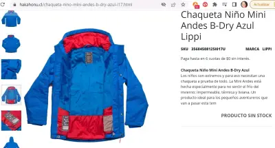 LIPPI Chaqueta impermeable niño azul  Mini Andes - miniatura 2