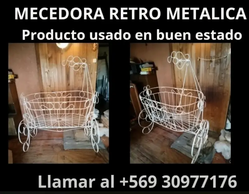 Mecedora retro metálica en buen estado
