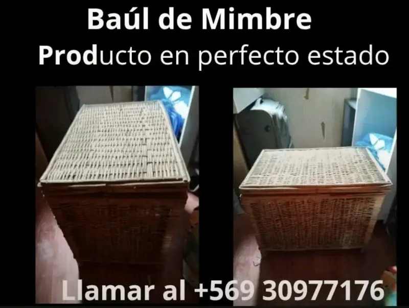 Baúl de mimbre en perfecto estado