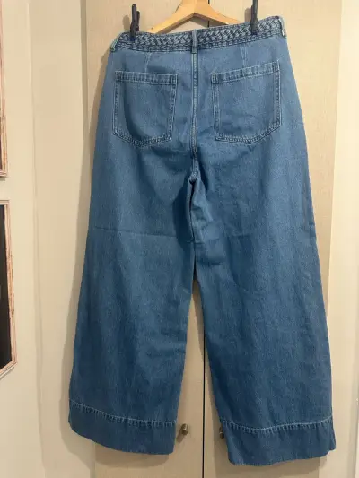 Jeans H&M anchos para mujer con detalle de trenza - miniatura 2