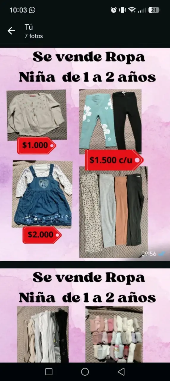Ropa para niña de 1 a 2 años en buen estado - 1