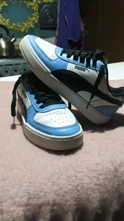 Zapatillas deportivas azul y blanco para hombre - miniatura 3