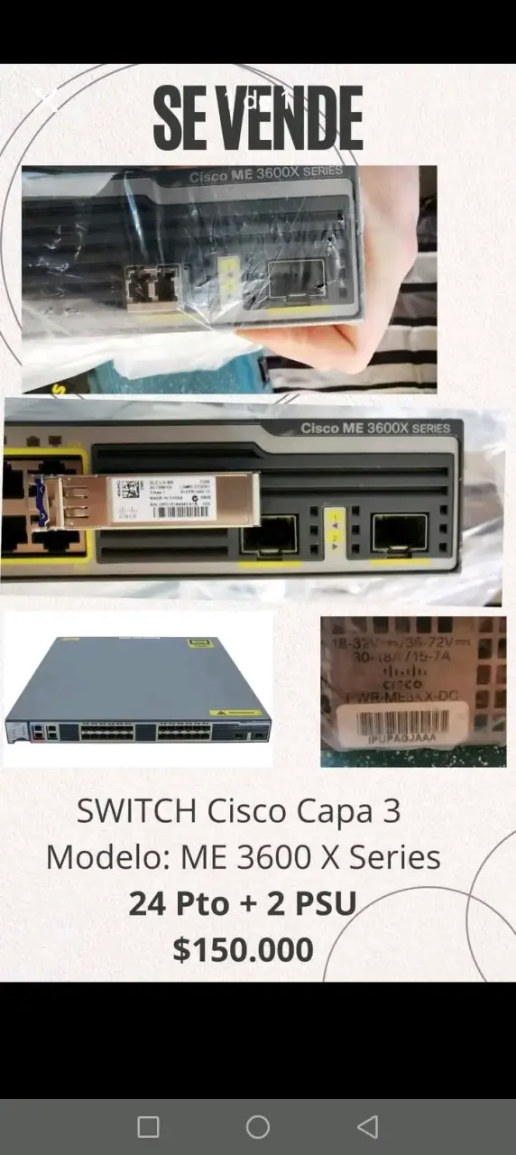 Switch Cisco ME 3600X Series 24 Puertos