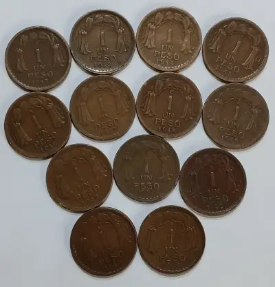 Monedas de Un Peso Chile cobre 1942 - 1954 - miniatura 1