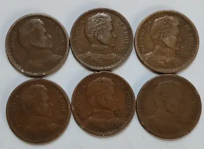 Monedas de Un Peso Chile cobre 1942 - 1954 - miniatura 3