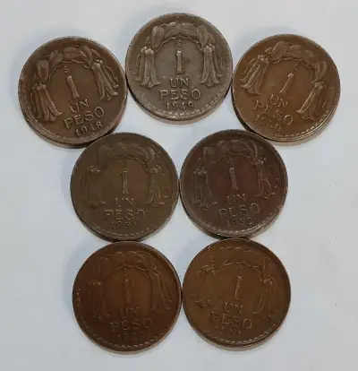 Monedas de Un Peso Chile cobre 1942 - 1954 - miniatura 4