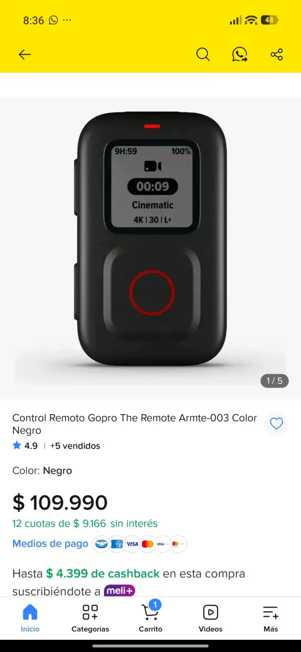 Cámara de acción GoPro Hero 9 con soporte - 5