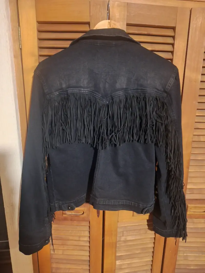 Chaqueta mezclilla con flecos para mujer Marquis - 2