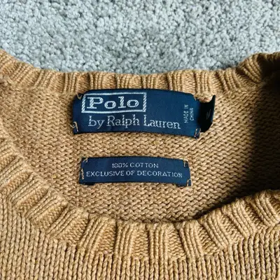 Suéter Polo Ralph Lauren beige de algodón - miniatura 3