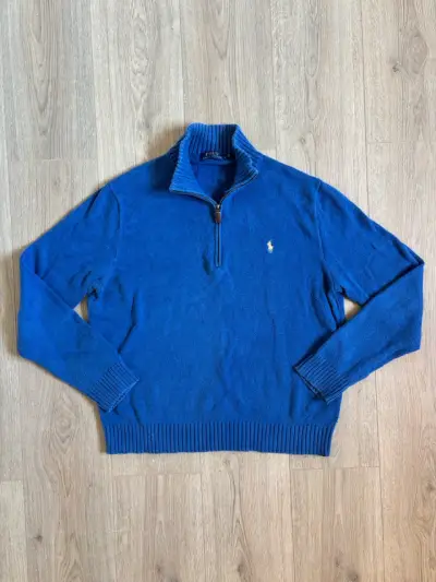 Suéter azul de lana con cierre Polo Ralph Lauren L - miniatura 1