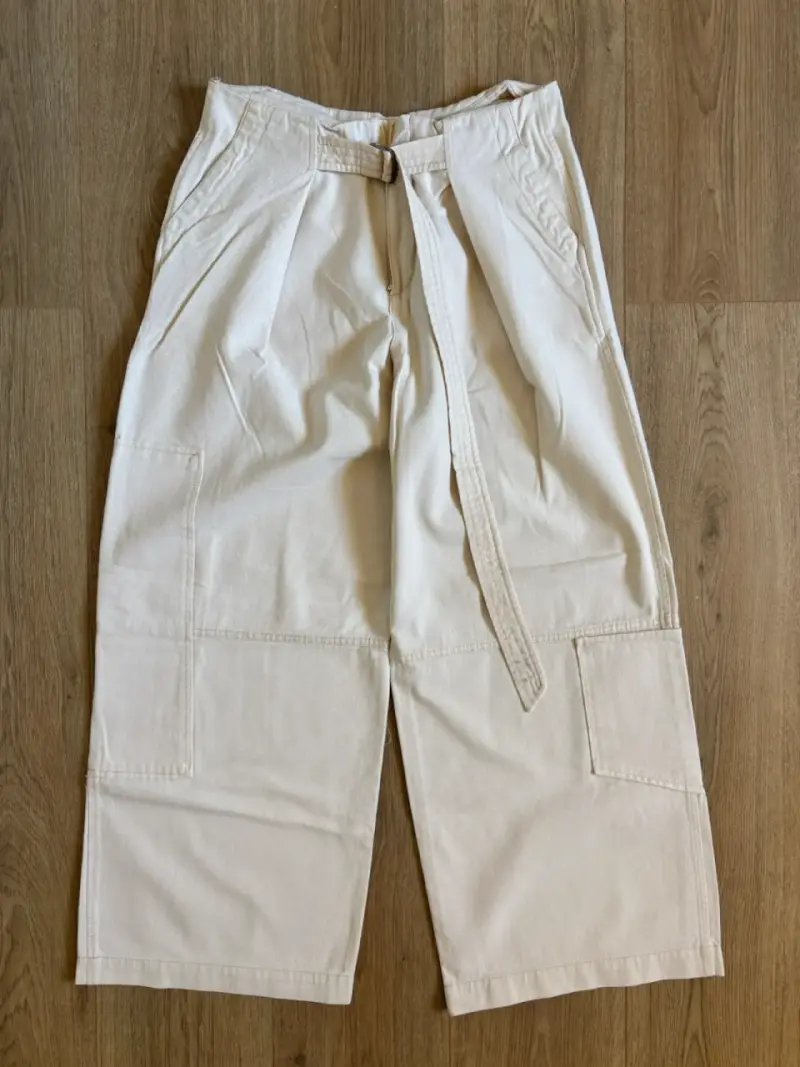 Pantalones ZARA beige con cinturón ajustable S - 1