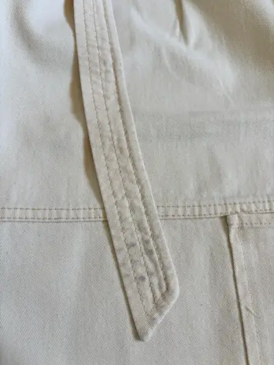 Pantalones ZARA beige con cinturón ajustable S - miniatura 3