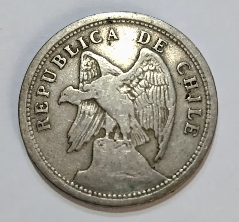 Moneda antigua de 20 centavos de 1920 - 2